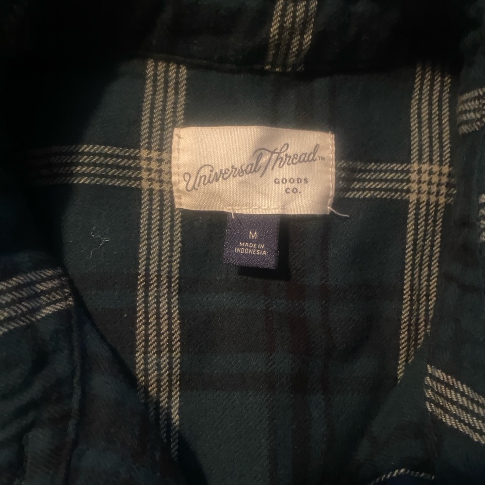 Universal Thread Green and Cream Plaid Shirt